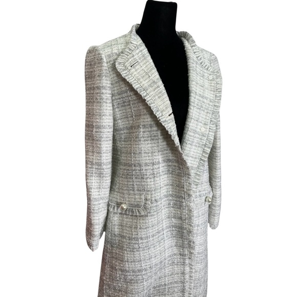 Kate Spade Sparkle Tweed Metallic Coat Size 6 - Picture 7 of 15